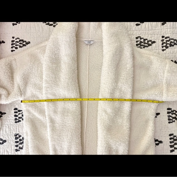 Crown & Ivy Off-white Warm Fuzzy Open-Front Jacket Women’s Size L - Picture 7 of 7